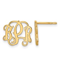 Sterling Silver Gold-plated Monogram Post Earrings view 1