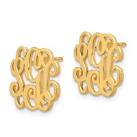 Sterling Silver Gold-plated Monogram Post Earrings view 2