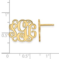 Sterling Silver Gold-plated Monogram Post Earrings view 4