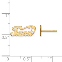 14K Yellow Gold Name Plate Post Earrings view 2