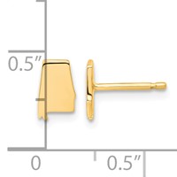 14K Yellow Gold Alabama State Earrings view 4