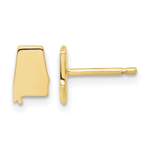 Sterling Silver Gold-plated Alabama State Earrings