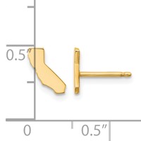 14K Yellow Gold California State Earrings view 4