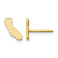 14K Yellow Gold California State Earrings view 1