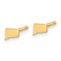 14K Yellow Gold Connecticut State Earrings view 2