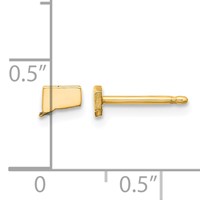 14K Yellow Gold Connecticut State Earrings view 4