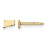 14K Yellow Gold Connecticut State Earrings view 1