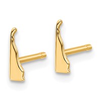 Sterling Silver Gold-plated Delaware State Earrings view 2