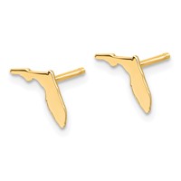 Sterling Silver Gold-plated Florida State Earrings view 2