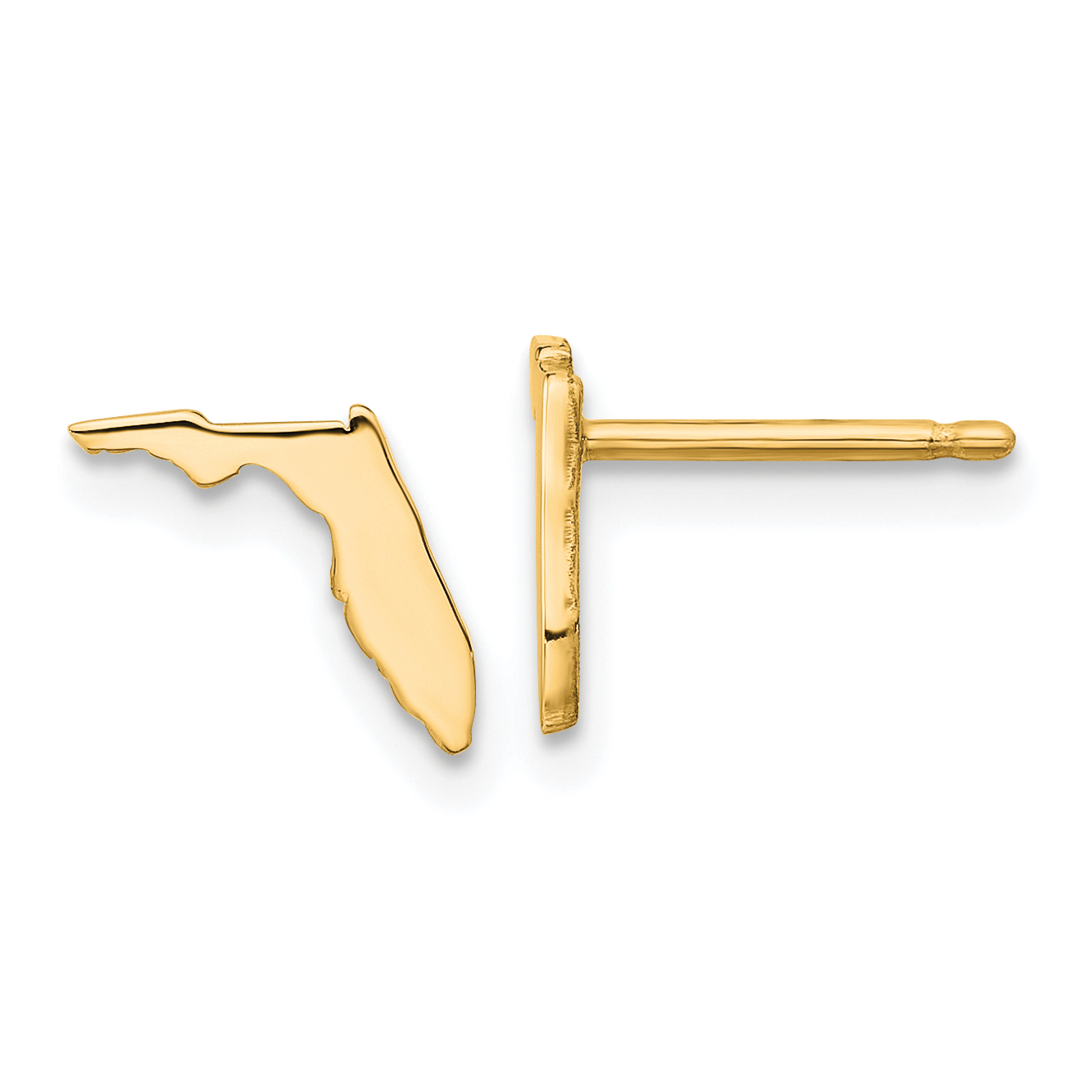 Sterling Silver/Gold-plated Florida State Earrings (XNE50GP-FL)