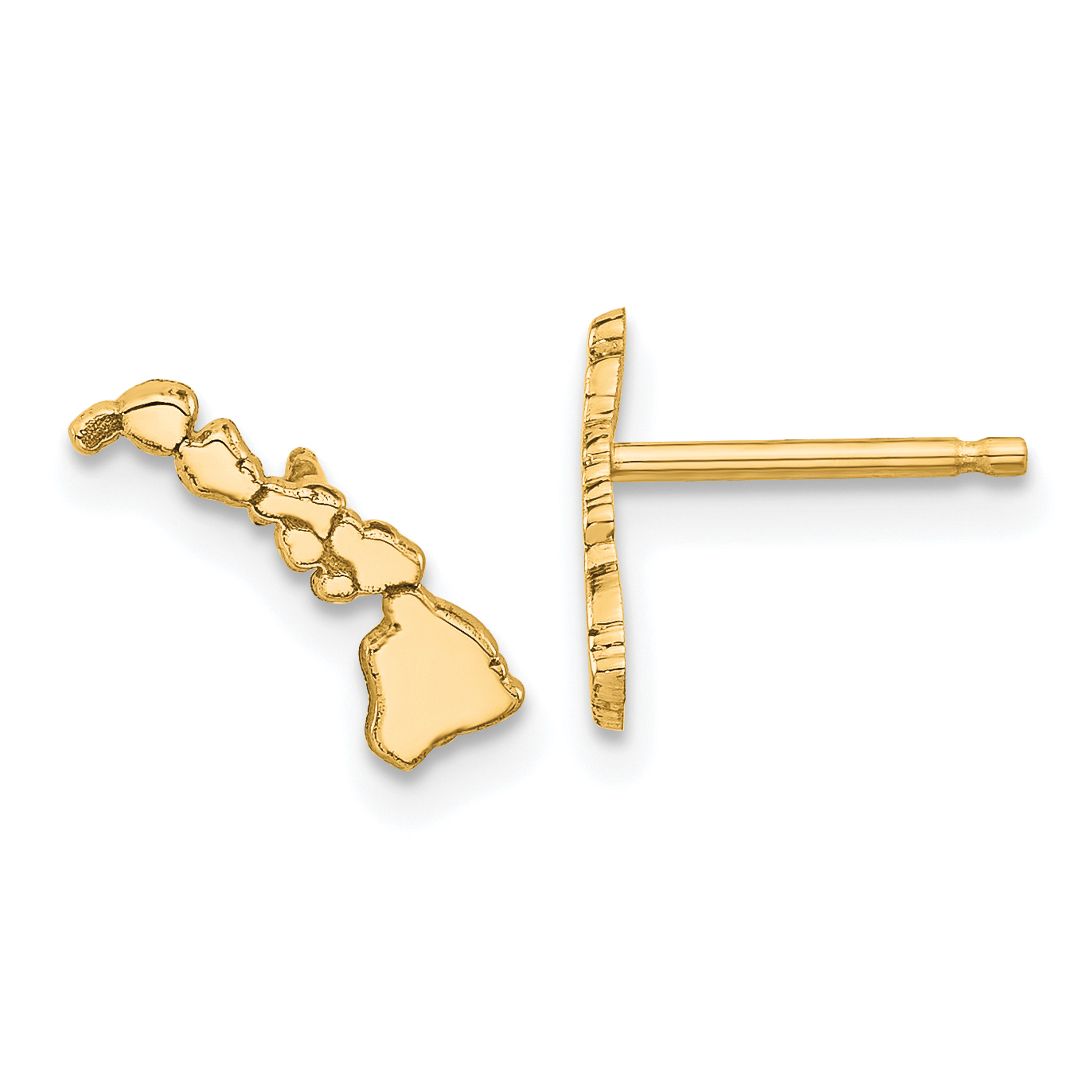 Sterling Silver/Gold-plated Hawaii State Earrings (XNE50GP-HI)