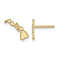 Sterling Silver Gold-plated Hawaii State Earrings view 1