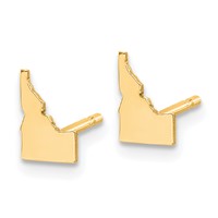 14K Yellow Gold Idaho State Earrings view 2