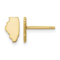 14K Yellow Gold Illinois State Earrings view 1