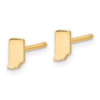 14K Yellow Gold Indiana State Earrings view 2