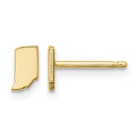 14K Yellow Gold Indiana State Earrings view 1
