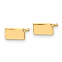 14K Yellow Gold Kansas State Earrings view 2