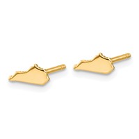 Sterling Silver Gold-plated Kentucky State Earrings view 2
