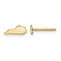 Sterling Silver Gold-plated Kentucky State Earrings view 1