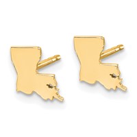 Sterling Silver Gold-plated Louisiana State Earrings view 2