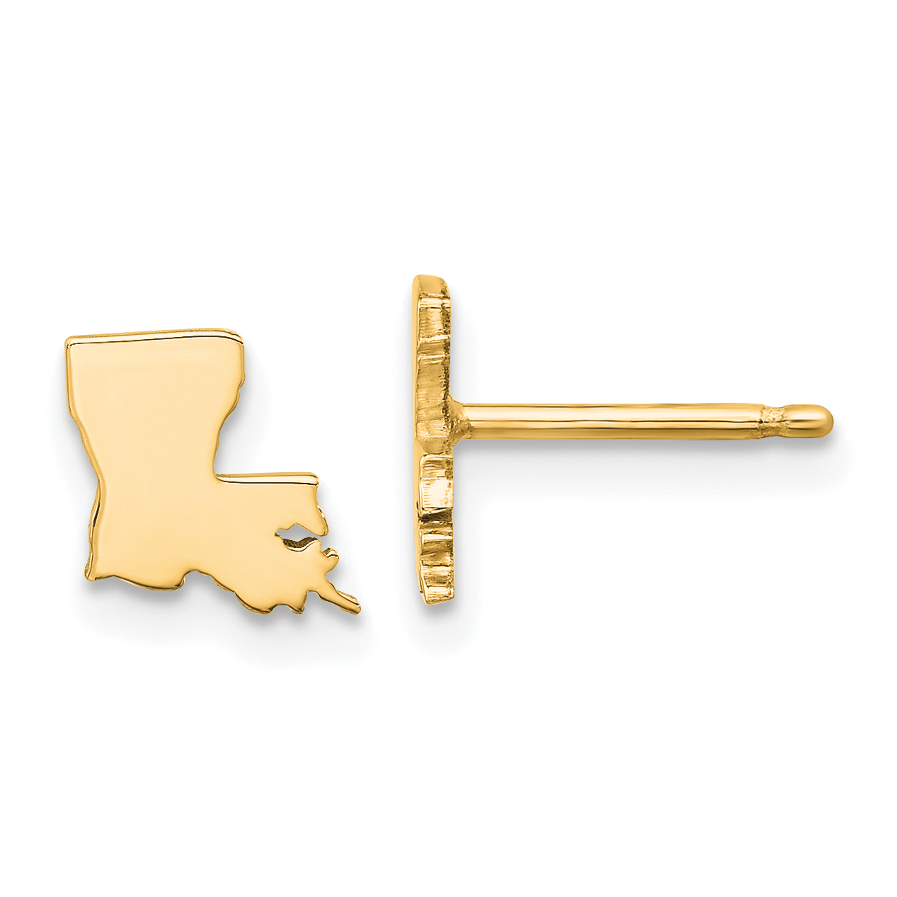 Sterling Silver/Gold-plated Louisiana State Earrings (XNE50GP-LA)