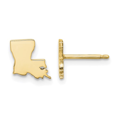 Sterling Silver Gold-plated Louisiana State Earrings