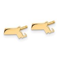 Sterling Silver Gold-plated Massachusetts State Earrings view 2
