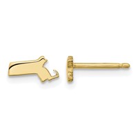 Sterling Silver Gold-plated Massachusetts State Earrings view 1