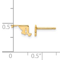 14K Yellow Gold Maryland State Earrings view 4