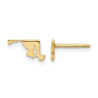 14K Yellow Gold Maryland State Earrings view 1