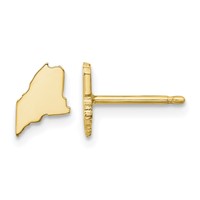 14K Yellow Gold Maine State Earrings view 1
