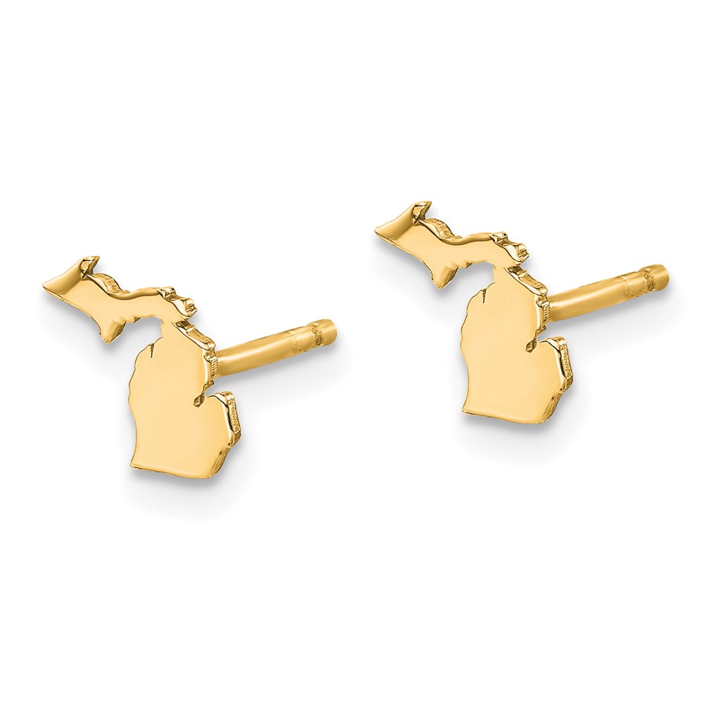 Sterling Silver/Gold-plated Michigan State Earrings (XNE50GP-MI)