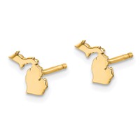 Sterling Silver Gold-plated Michigan State Earrings view 2
