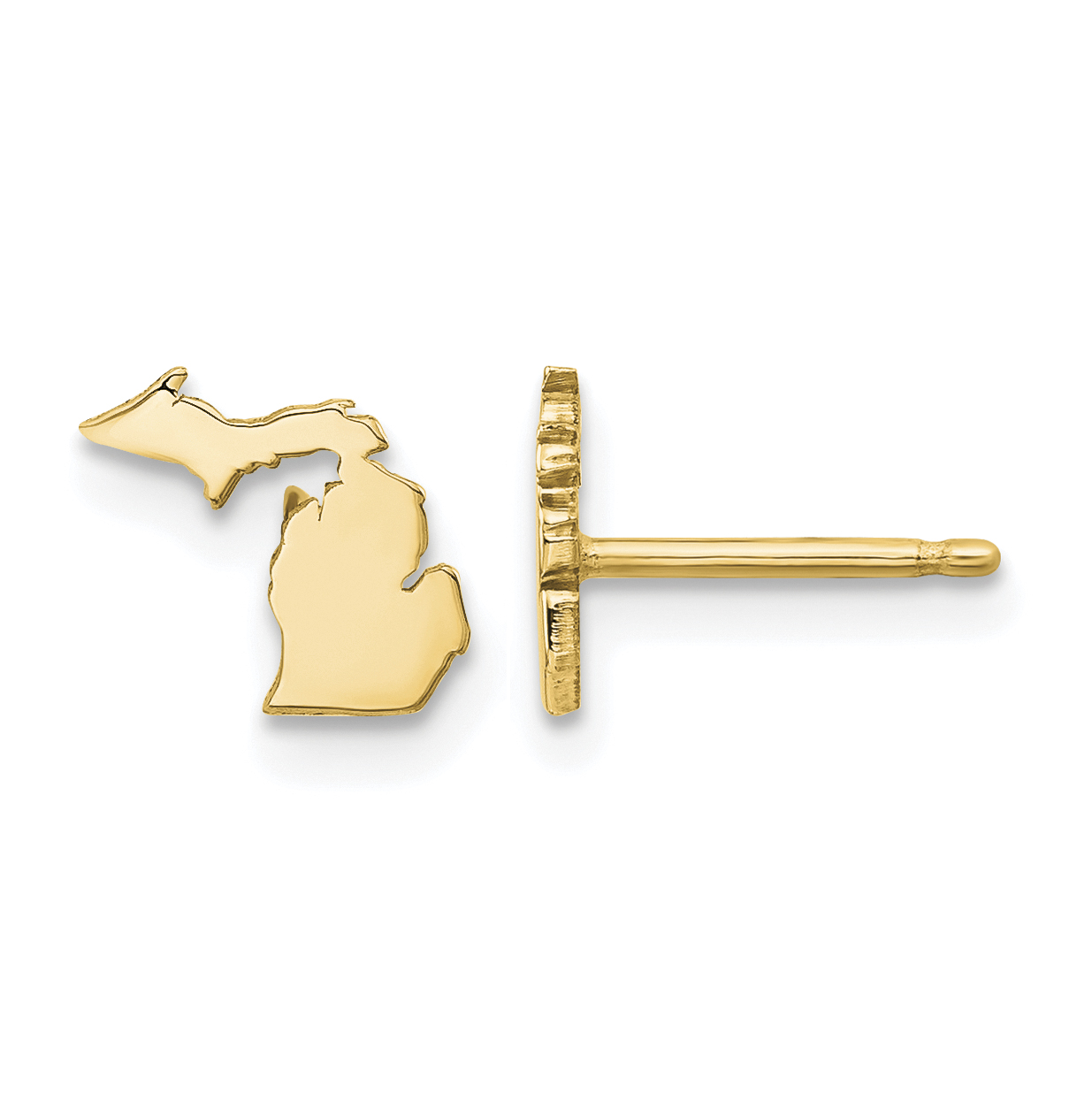 Sterling Silver/Gold-plated Michigan State Earrings (XNE50GP-MI)