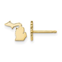 Sterling Silver Gold-plated Michigan State Earrings view 1