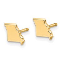 Sterling Silver Gold-plated Missouri State Earrings view 2