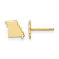 Sterling Silver Gold-plated Missouri State Earrings view 1