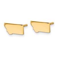 Sterling Silver Gold-plated Montana State Earrings view 2