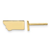 Sterling Silver Gold-plated Montana State Earrings view 1
