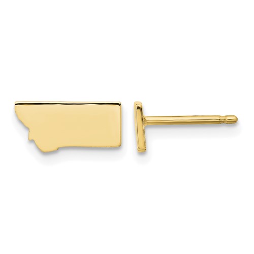 Sterling Silver Gold-plated Montana State Earrings