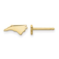 Sterling Silver Gold-plated North Carolina State Earrings view 1