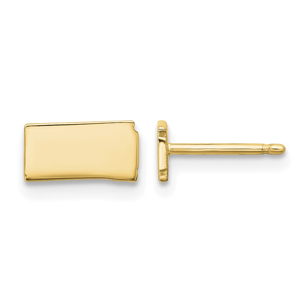 14K Yellow Gold North Dakota State Earrings