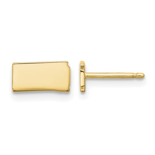 Sterling Silver Gold-plated North Dakota State Earrings