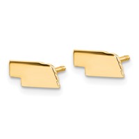 Sterling Silver Gold-plated Nebraska State Earrings view 2