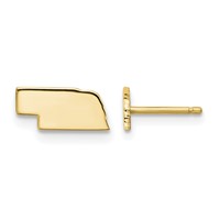 Sterling Silver Gold-plated Nebraska State Earrings view 1