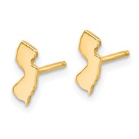14K Yellow Gold New Jersey State Earrings view 2