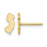 14K Yellow Gold New Jersey State Earrings view 1