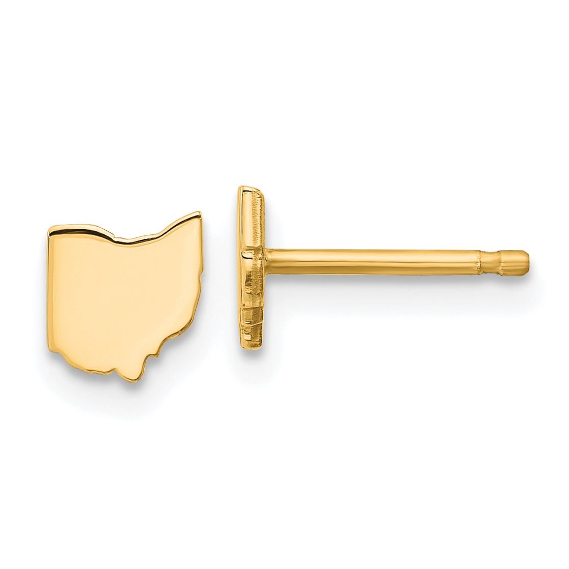 Sterling Silver/Gold-plated Ohio State Earrings (XNE50GP-OH)