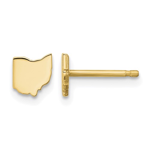 Sterling Silver Gold-plated Ohio State Earrings