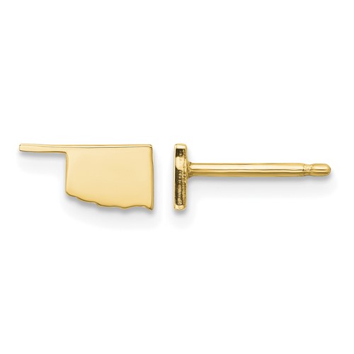 14K Yellow Gold Oklahoma State Earrings